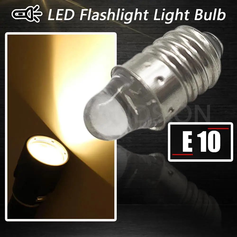 2pcs E10 Lamp 3V 12V Led Miniature Bulb Replacement Flashlight 3 Volt Screw Lighting Warm White 6000K - AliExpress