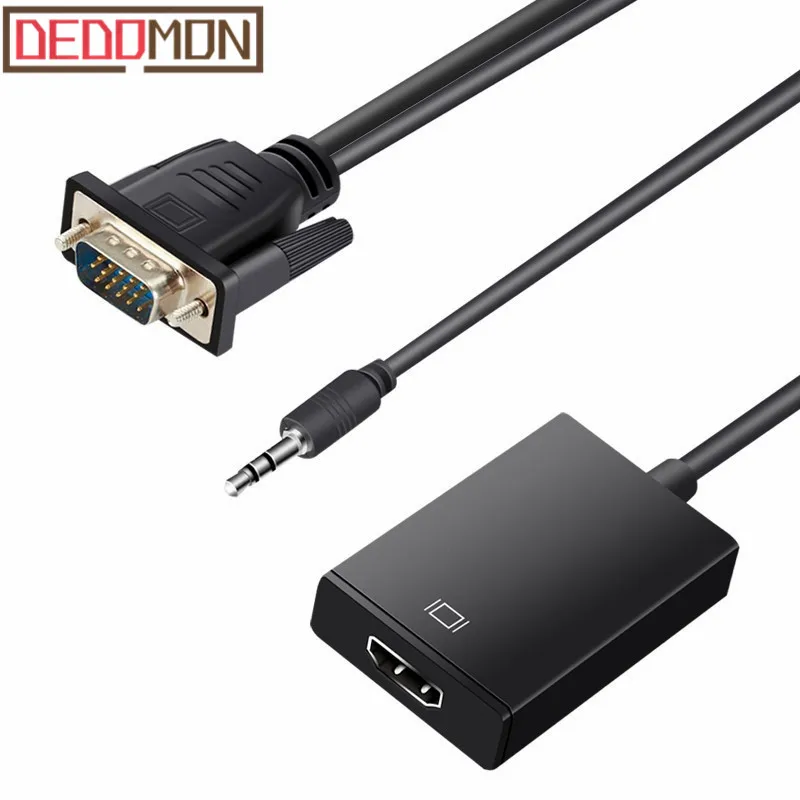 Новый мужчина VGA к HDMI Женский конвертер Кабель-адаптер с аудио Выход 1080 P адаптер VGA HDMI для портативных ПК к HDTV проектору r10