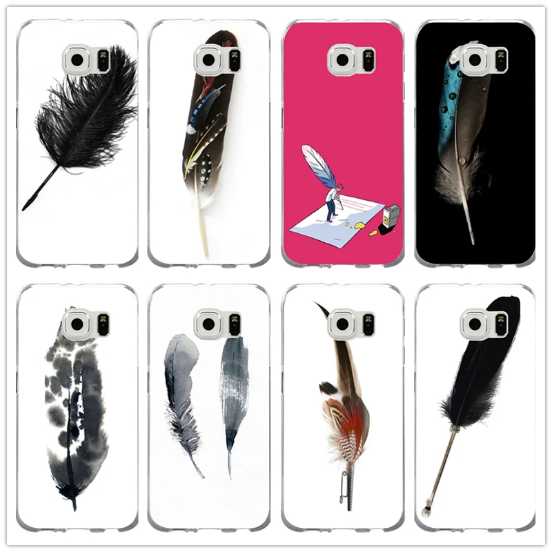 Slim Silicone Soft TPU Mobile Phone Cases for Samsung Galaxy Note 2 3 4 5 8 S3 S4 S5 Mini S6 S7 S8 S9 Edge Plus Feather Pen Diy | Мобильные