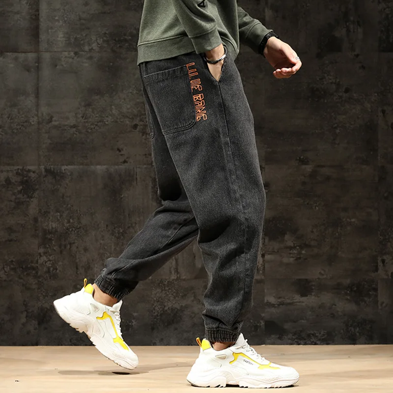 Japanese Fashion Men Jeans Loose Fit Black Gray Vintage Designer Cargo Pants Harem Trousers Streetwear Hip Hop Jogger Jeans Men Japanese Fashion Men Jeans Loose Fit Black Gray Vintage Designer Cargo Pants Harem Trousers Streetwear Hip Hop Jogger Jeans Men