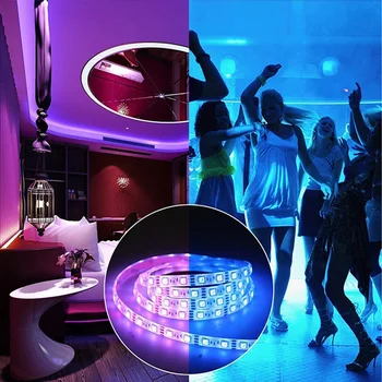 

Bar Easy Install RGB Bedroom LED Light Strips Color Changing IP65 Waterproof Home Decoration Music With Controller Multifunction