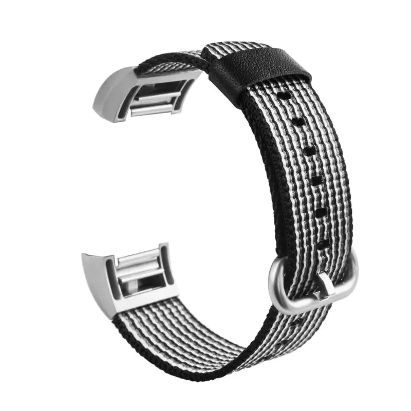 Черный Модные яркие часы с нейлоновым браслетом ремни для Fitbit Charge 2 HR ремешок полосы металлический разъем для Fitbit Charge2 огнеупорные часы ремешок новейший - Цвет: Черный