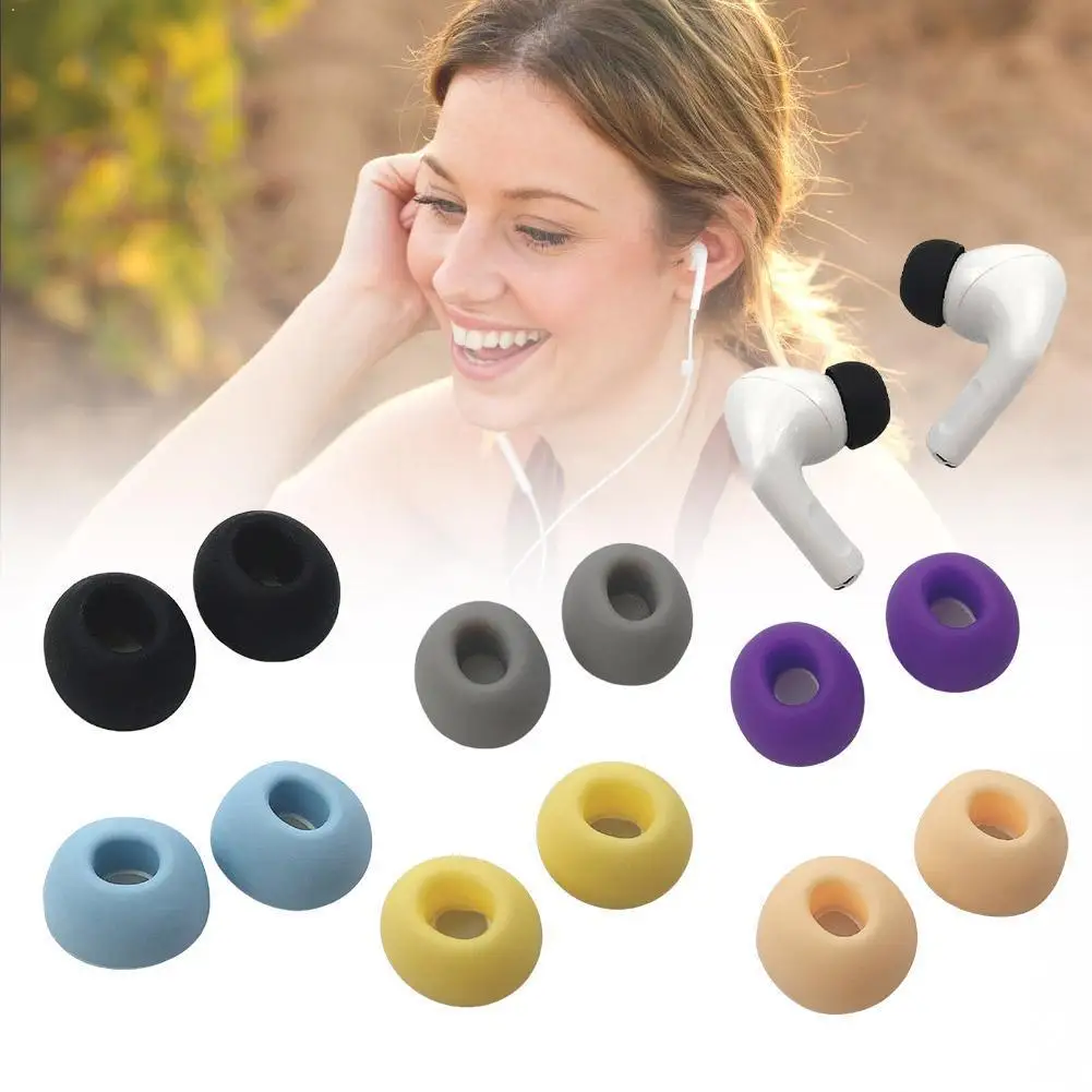 

1 pair Colorful Eartips Cover Replacement Ear Tips Anti Cover Pro For Apple Earplugs Protective Slip Buds Airpods Dust B4I6