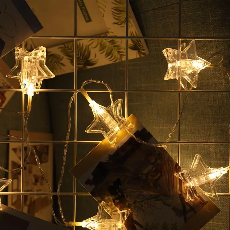 

NEW Stars LED Garlands Card Photo Clip String Lights Battery Operated Light Strings Twinkle Decorative Clamp Fairy Light