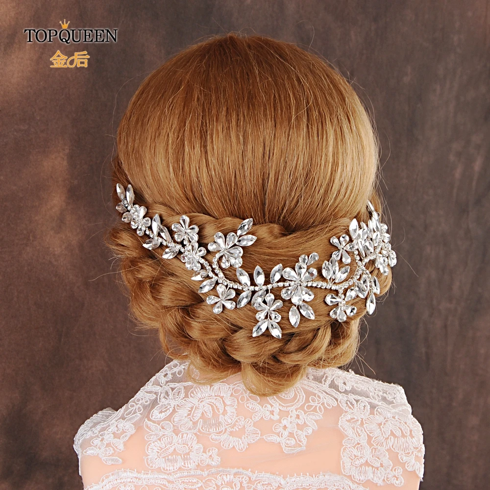 

TOPQUEEN HP239 newest design bridal tiara luxury sliver rhinestone wedding headband headpieces for bridal hair accessories