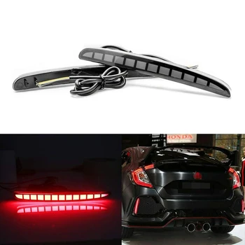 

Rear Bumper Fog Lights for Honda Civic 2016 2017 2018 Multi-Function LED Brake Light Lamp Turn Signal Reflector