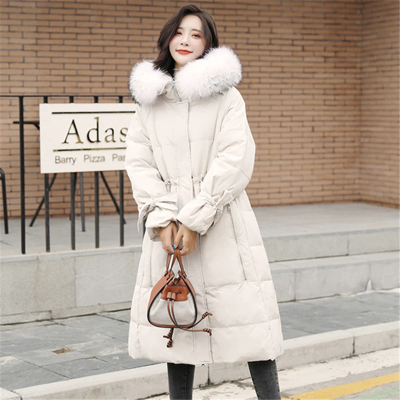 New Autumn Winter New Hooded Down jacket Women Fashion Casual Loose Thick white duck Down Coat Female Outerwear W150