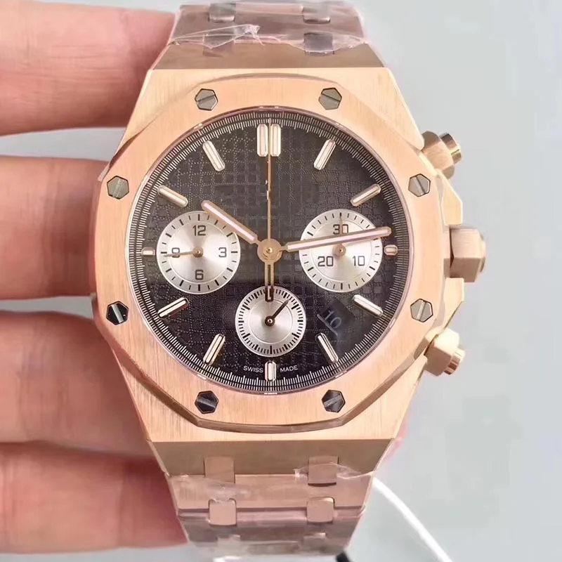quartz chronograph 3 Роскошные женские автоматические механические часы из нержавеющей стали AAA цвета розового золота, брендовые Дизайнерские мужские часы, мужские наручные часы - Цвет: quartz chronograph 3