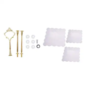 

Crystal Epoxy Mold Three-layer Tray Decoration Overall Display Silicone Mold Cake Stand Candy Fruit Display Supplies