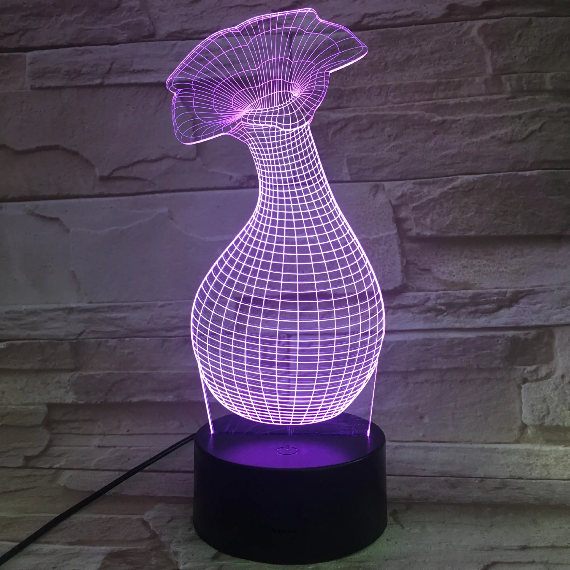 

New Style Flowerpot 3D Visual Lamp Colorful Touch Remote Control Bluetooth Audio Lamp Acrylic Night Light