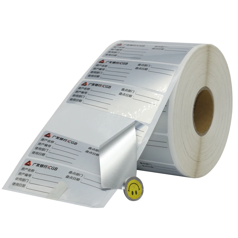 

PET Label Rolls Custom Dumb Silver Stickers Personalize Adhesive Rolling Stickers