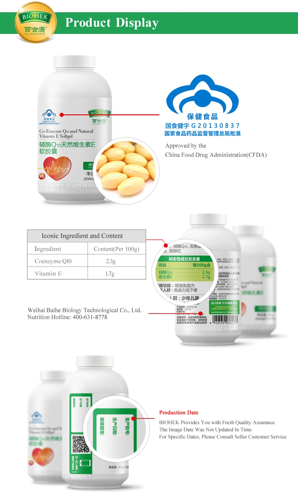 3 Bottles Coenzyme Q10 Capsules CoQ10 Antioxidant for Heart Health Supplement Cardiovascular Blood Pressure Anti-Aging