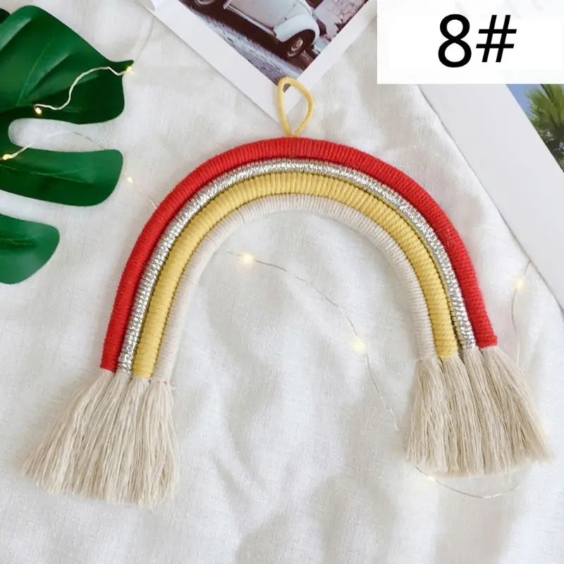 Baby Photo Props Nordic Home Weaving Color Pendant Rainbow Hand-woven Hanging E65D - Цвет: 76-8