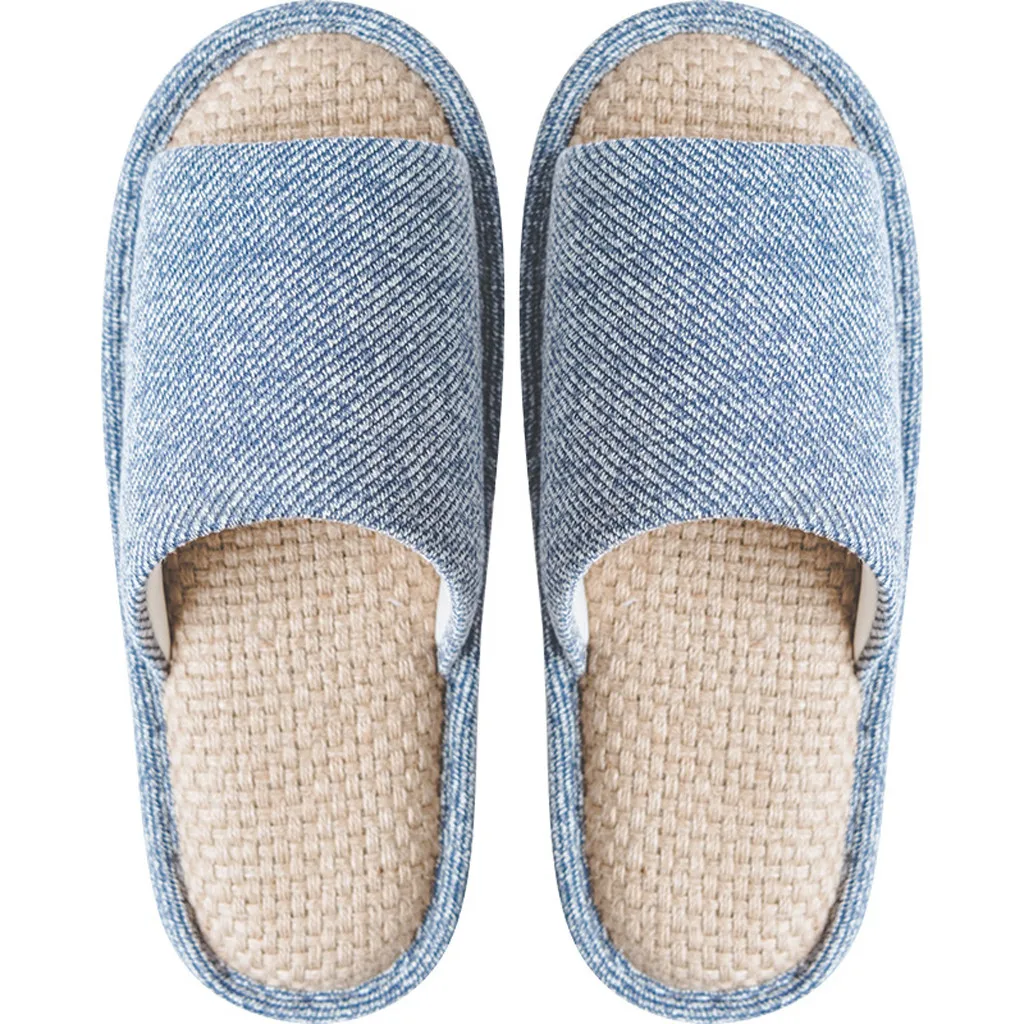 Women Men Slippers Fashion Casual Couples Home Slippers Indoor Soft Floor Flat Shoes Bedroom Warm Shoes Pantuflas Mujer - Цвет: Синий
