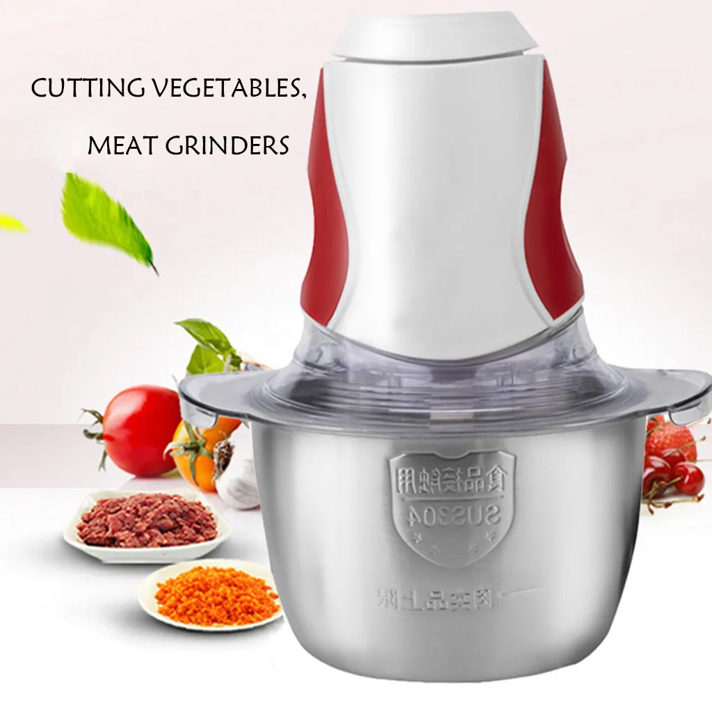  1.5L Meat Chopper Stainless Steel Multi-function Automatic Electric Household Food Vegetable Grinde - 4000402833878