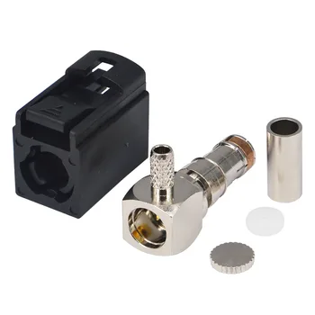 

100 PCS Fakra A Black /9005 Jack Female Right Angle Connector Radio without Phantom Supply Crimp for Cable RG316 RG174 LMR100
