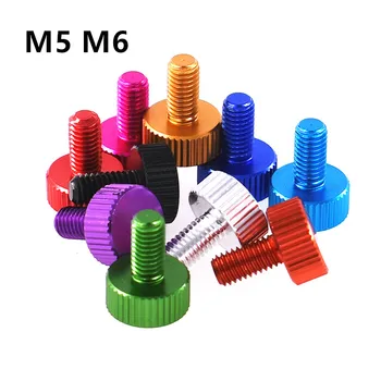 

M5 M6 Aluminum Alloy Flat Head knurled Hand Screw Colourful Screw Computer Electronic Equipment Bolt Screw