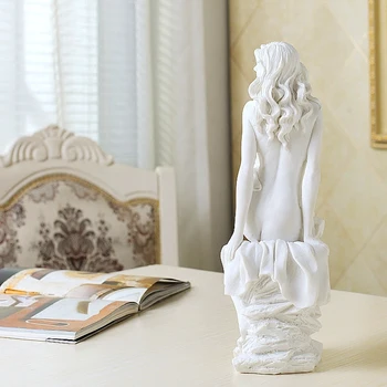 

Sales Sandstone White Statue Female European Creative Home Decoration Accessories Craft Sculpture Gifts L3339