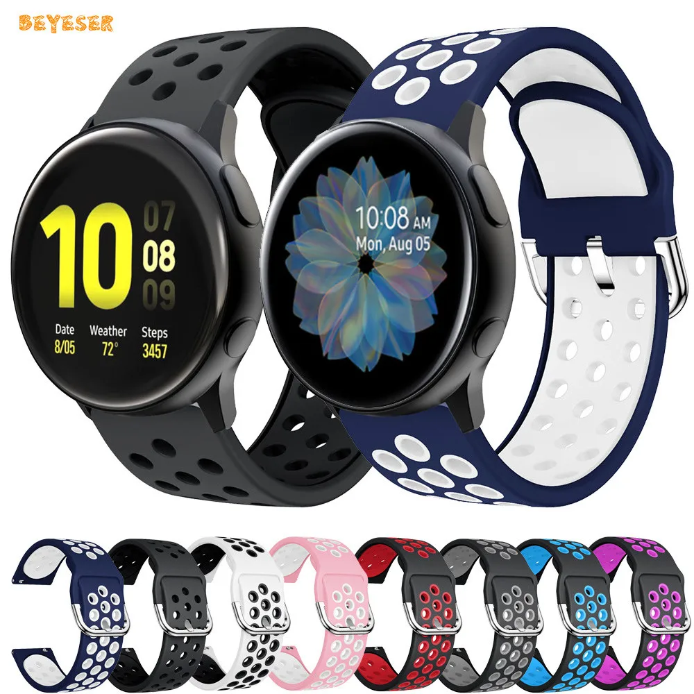 

Soft Silicone Watchband For Samsung Galaxy Watch Active 2 40mm 44mm Smartwatch Strap Sport Bracelet Replacement Wristband Belt