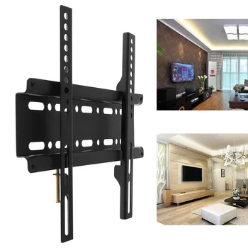 Universal Thin 25KG TV Wall Mount Bracket PC Monitor TV Holder TV Frame TV Wall Holder 12-37 Inch LCD LED Monitor Stand full motion wall mount ergonomic sit stand workstation ps stand swivel monitor holder keyboad holder w803