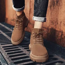 Новое поступление; мужская повседневная обувь; Зимние Модные ботильоны; мужские замшевые ботинки из искусственной кожи; мужская верхняя одежда; однотонные Ботинки martin; zapatos de hombre