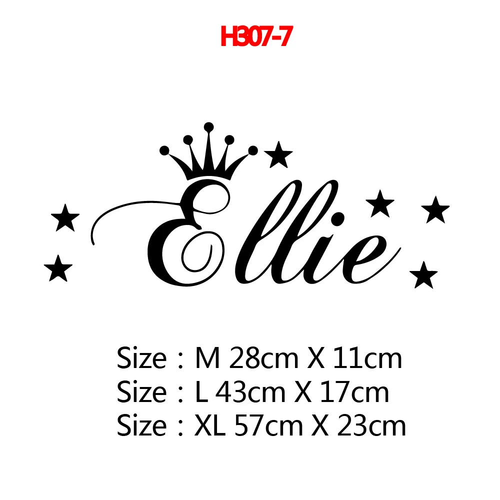 H307-7 Butterfly Custom Name Wall Sticker Self Adhesive Vinyl Heart Stars Wallpaper For Nursery Babys Room Bedroom Decoration Decals - Цвет: H307-7