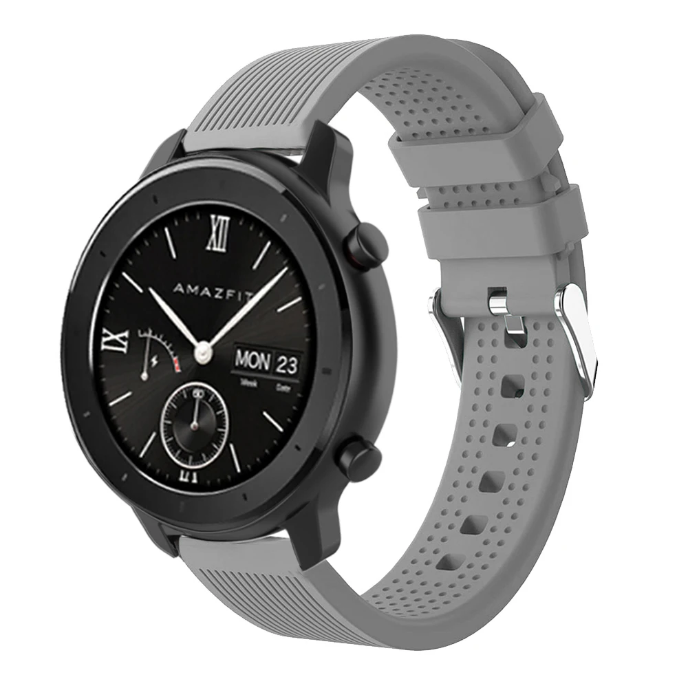 Силиконовый ремешок для Amazfit ремешок Bip мягкий резиновый ремень для Huami Amazfit Bip gtr 42 мм gts Smartwatch Браслет ремешок 20 мм