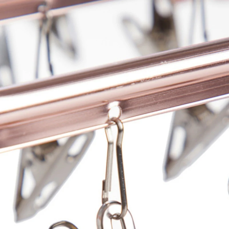 Aluminium Metal Collapsible Multi-clip Clothes Peg Hanging Laundry Socks Lingerie Clothes Portable Indoor Outdoor Airer Dryer