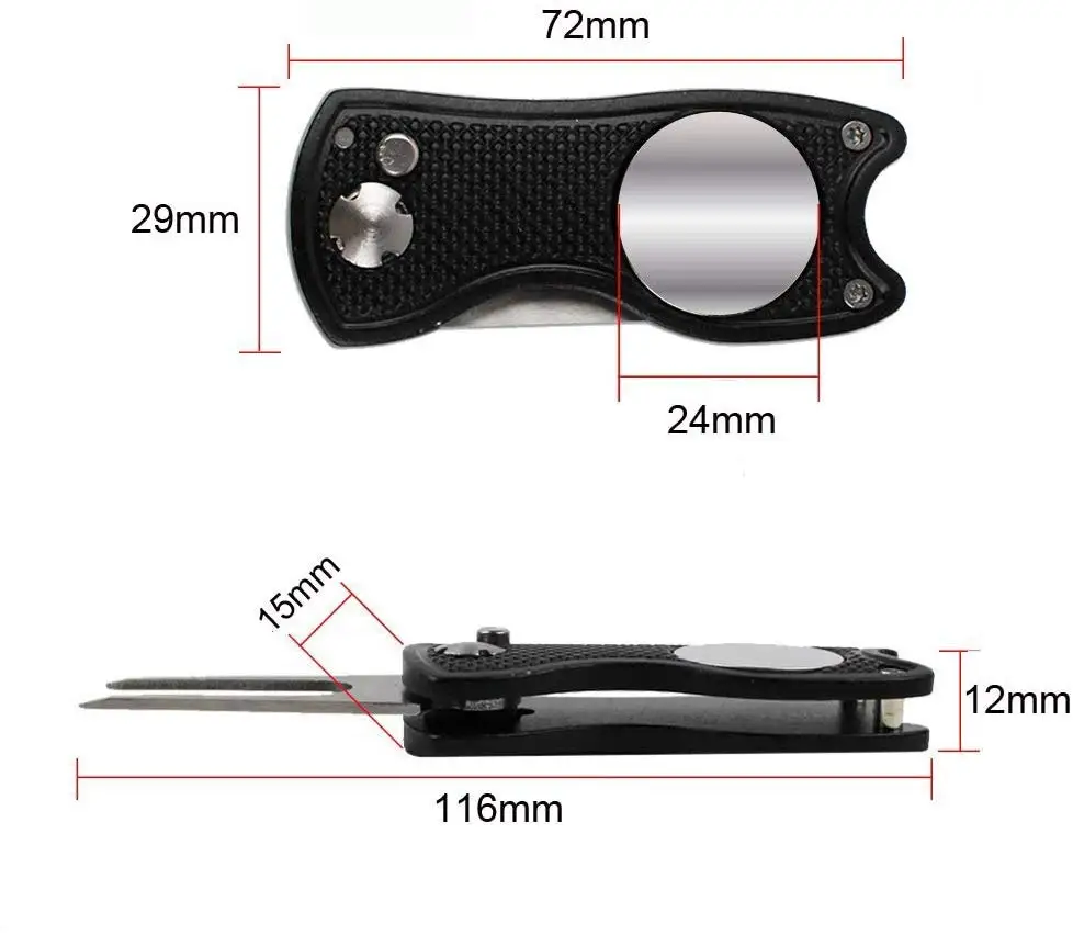 1 шт. прочный складной инструмент для ремонта Golf Divot Switchblade с шариковым маркером всплывающая кнопка из нержавеющей стали для Гольфиста