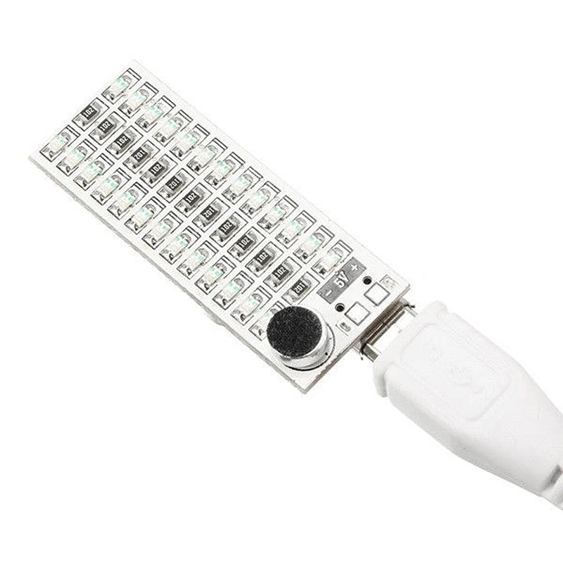 2 шт. 2X13 USB Mini Spectrum светодиодный пульт голосового управления чувствительность регулируемая, 1 шт. зеленый свет и 1 шт. красный свет