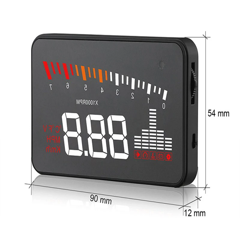Автомобильный HUD OBD дисплей на голову, система Предупреждение о превышении скорости, проектор, лобовое стекло, авто электронная сигнализация напряжения для автомобиля, аксессуары
