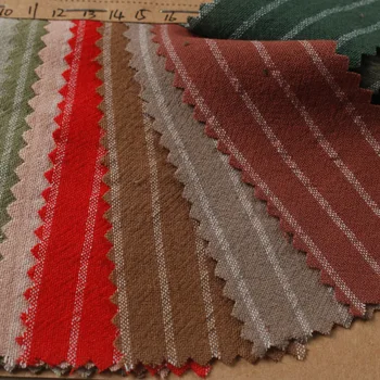 

Spring and Summer New Linen Striped Fabric Boys and Girls Anti Mosquito Pants Cotton Fashion Stone Washed Texture Washed Cotton