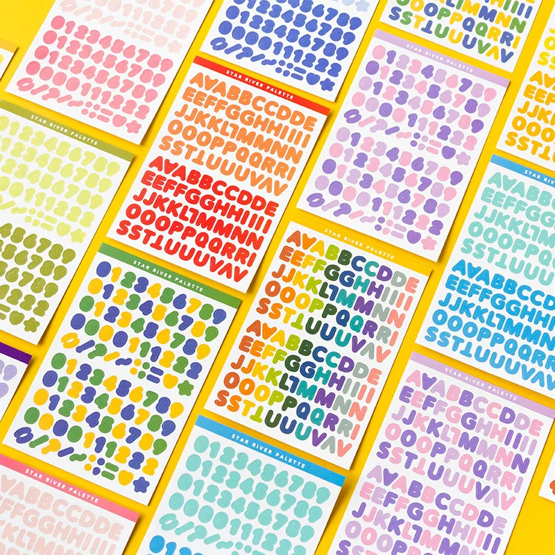 6 Sheets Alphabet Stickers A to Z Self Adhesive Letter Stickers afbeelding