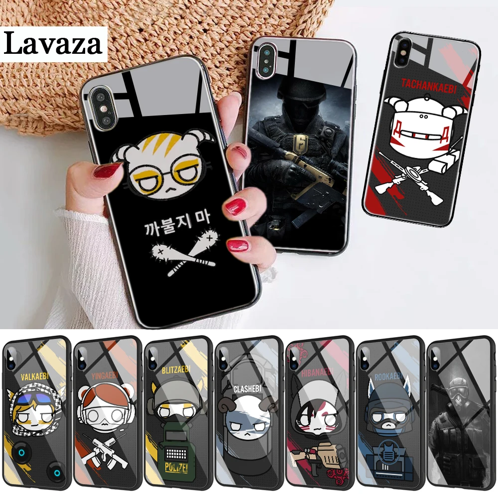 289d rainbow six siege Pattern Glass Phone Case for Apple iPhone 11 Pro XR X XS Max 6 6S 7 8 Plus 5 5S SE |