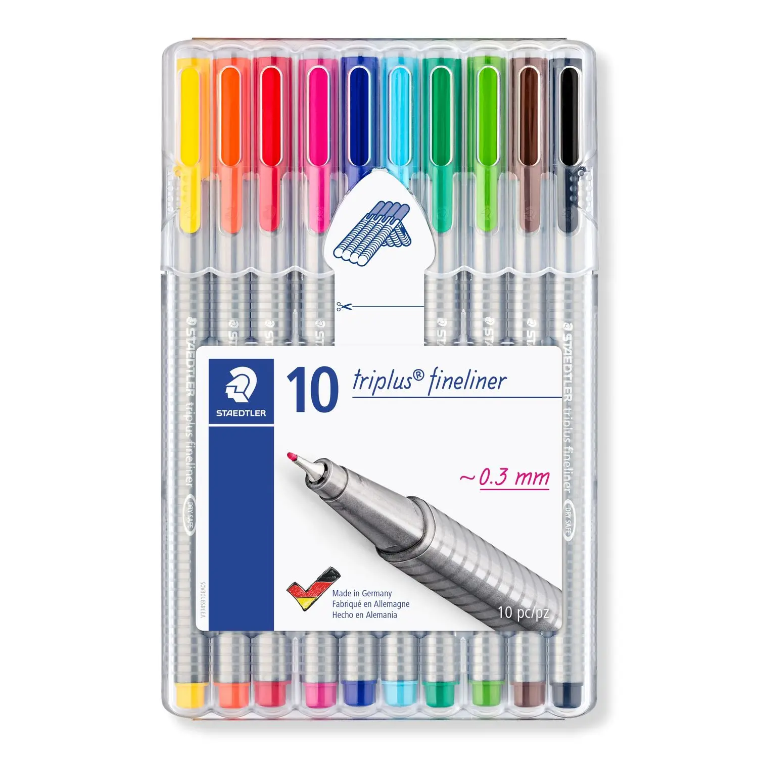 STAEDTLER FINELINER 334 TRIPLUS SETS and single colors in box of 10