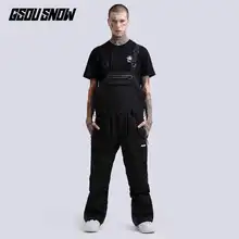 GSOU зимние мужские лыжные брюки, брюки для сноуборда, ветрозащитные водонепроницаемые зимние лыжные штаны, уличная спортивная одежда с дышащим карманом для взрослых