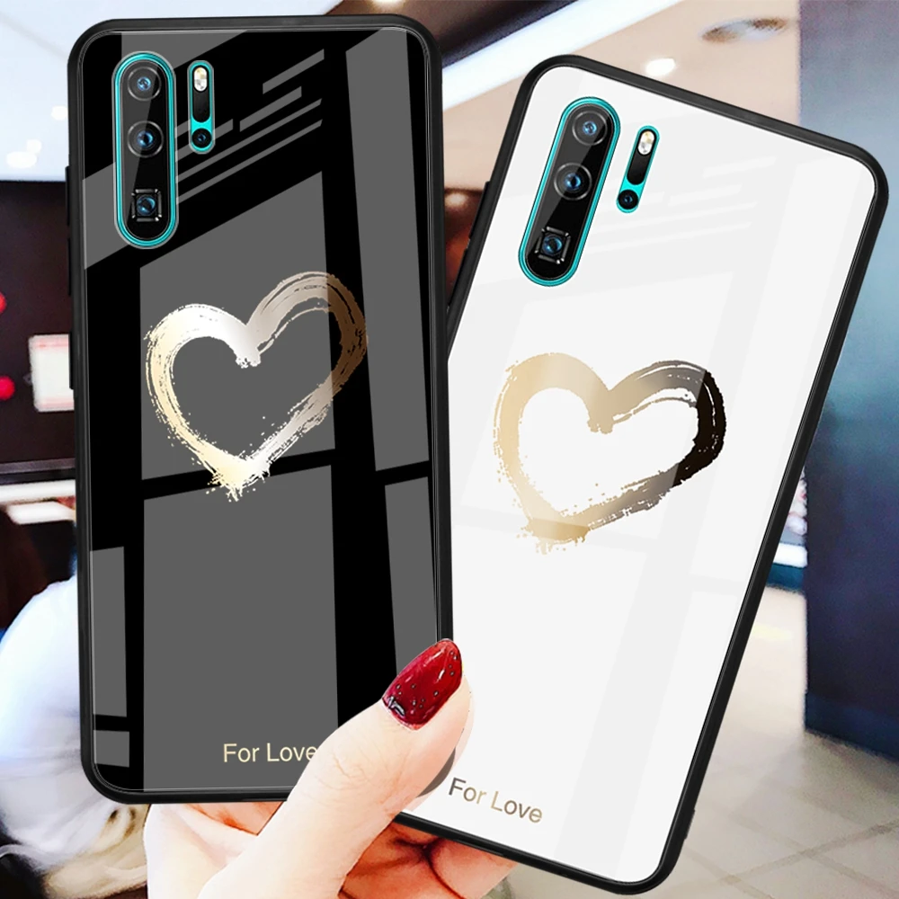 Tempered Glass Case For Huawei P30 Pro Case Gradient Painted Cover For Huawei Mate 20 Lite Case For Huawei P30 Lite Mate 20 Pro Cover Coque Funda