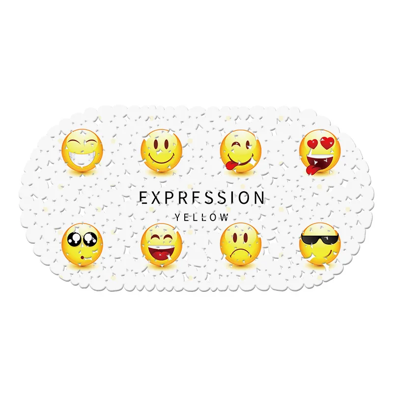 Emoticon package MINIFUN 69x35 см ПВХ коврик для ванной с принтом Противоскользящий коврик для ванной и душа пластиковая присоска коврик для ванной комнаты - Цвет: Emoticon package