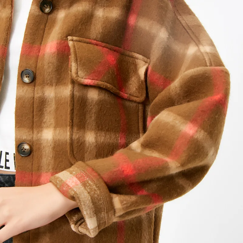 Vero Moda Женская клетчатая куртка свободного кроя с карманами | 318409503