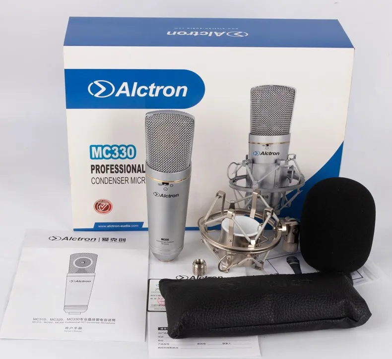 Alctron MC330 Профессиональный FET конденсаторный микрофон Студийный записывающий микрофон с амортизатором для студии, вещательной станции, сцены