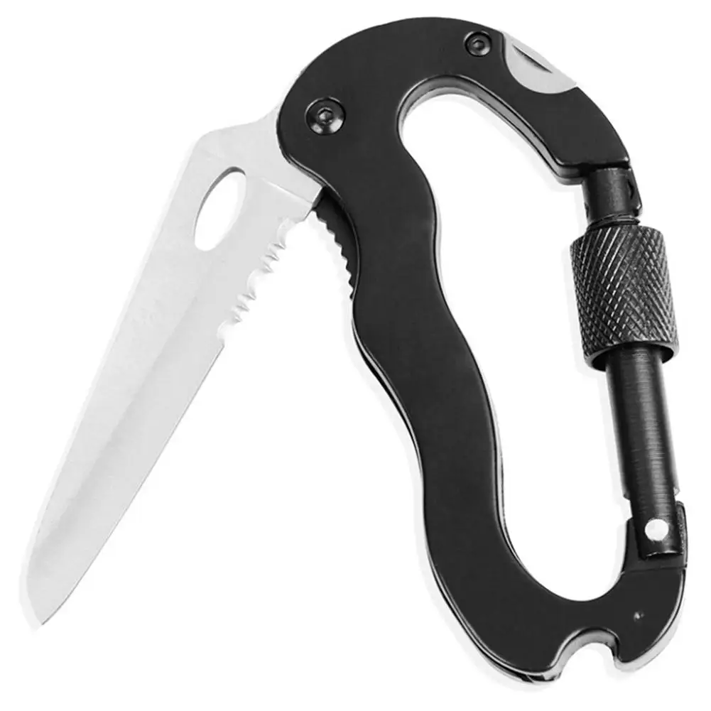 

Yfashion Multifunctional Screwdriver Knife Key Chain Bottle Opener Climbing Button Carabiner Practical Outdoor Small Tool