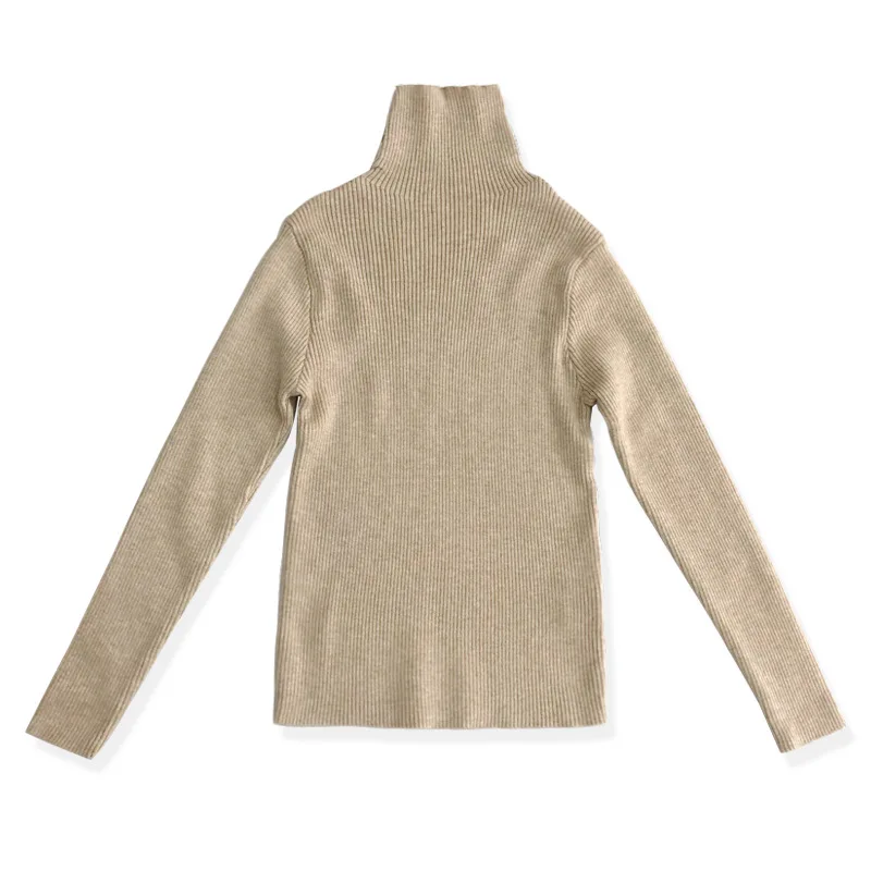 Winter Turtleneck Solid Sweaters Teenage Girls Knit Tops Kids Clothing Autumn Baby Big Girl Long Sleeve Sweater Clothes - Цвет: Белый