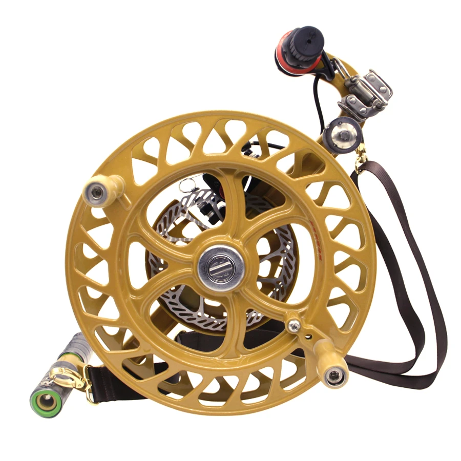 32cm Kite Reel With Disc Brake Shoulder Strap 7 Rollers Kite Line
