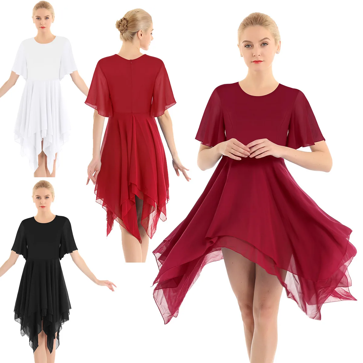 Женское взрослое балетное платье для танцев, Классическая шифоновая юбка для балерины, современный Лирический костюм, современное платье-пачка