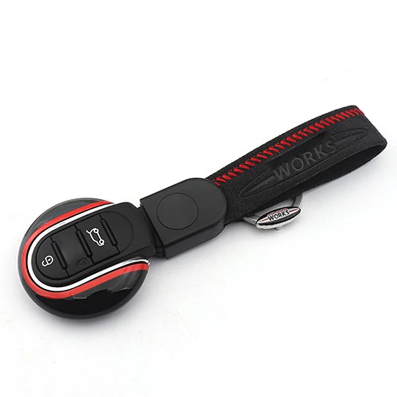 For MINI Cooper Key Case for Car Cover F54 F55 F56 F60 One D S KeyChain Union Jack Bulldog JCW Protecter Car Styling Accessories