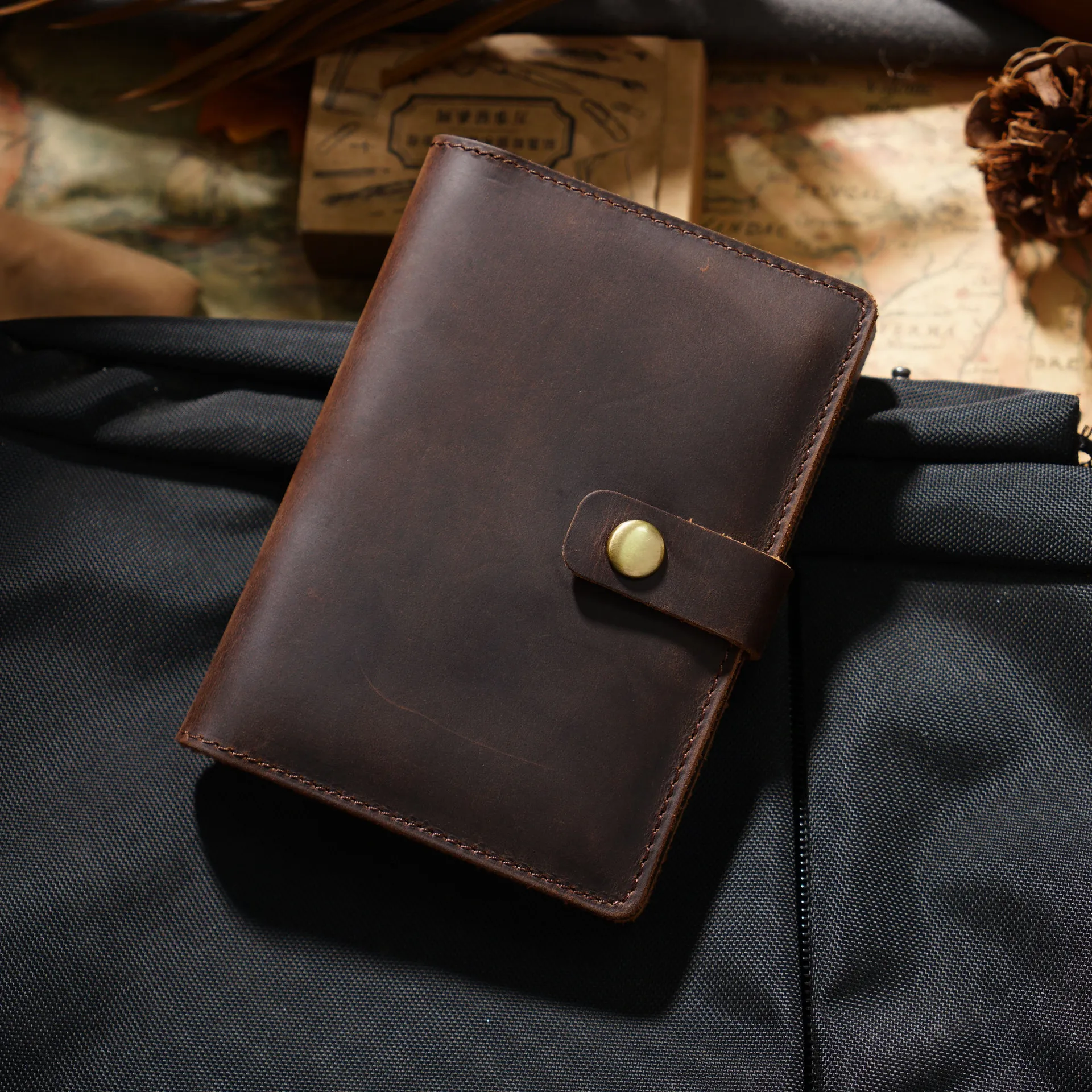 GENODERN Crazy Horse Skin Retro Passport Covers Genuine Leather Passport Bag Vintage Simple Passport Holder Travel Wallets