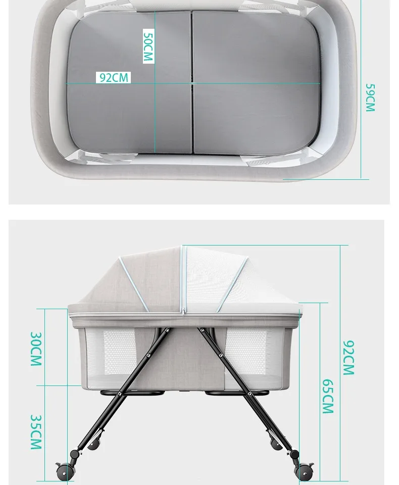 Складная Многофункциональная переносная детская прикроватная кровать для новорожденных, маленькая Колыбель, съемный ВВ-кровать