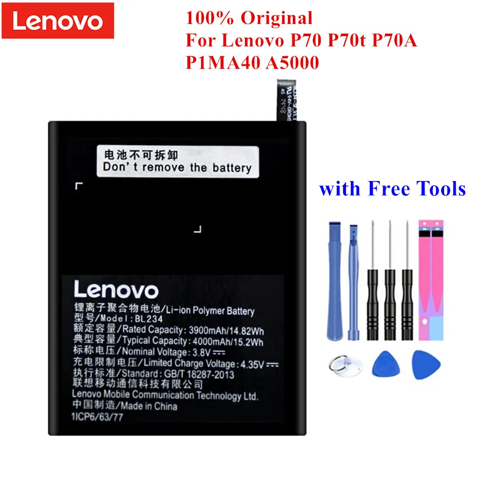 Аккумулятор BL234 для lenovo A5000 Vibe P1M P1ma40 P70 P70t P70A P70-T P70-A 3900/4000mAh литий-полимерный Акку+ Инструменты