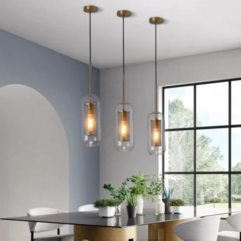 Лофт современный подвесной светильник Стекло мяч подвесной светильник кухонный светильник закрепленный обеденный Hanglamp Гостиная светильник