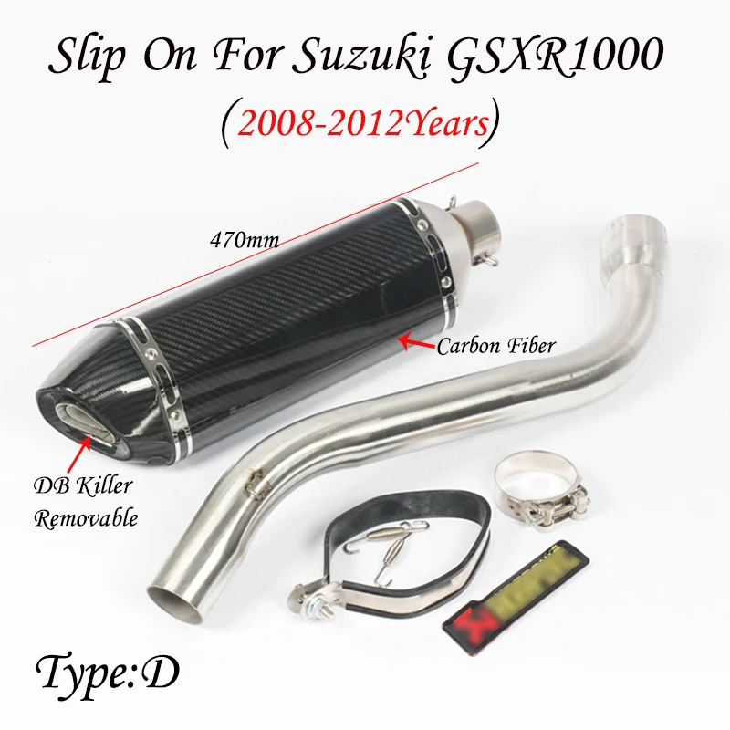 Для Suzuki GSXR1000 K8 K9 K10 L11L12 слипоны 51 мм мотоциклетный Глушитель выхлопная труба средняя соединительная трубка мото Модифицированная 2008-12 - Цвет: Type C